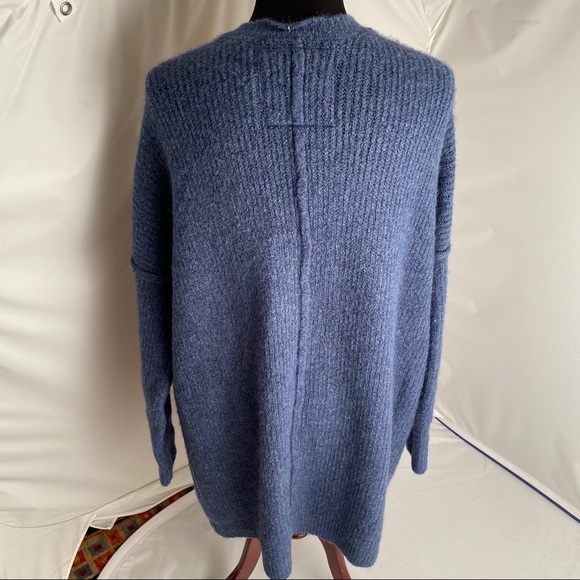 SuperDry Eastern Rib blue longline open cardigan - Picture 3 of 8